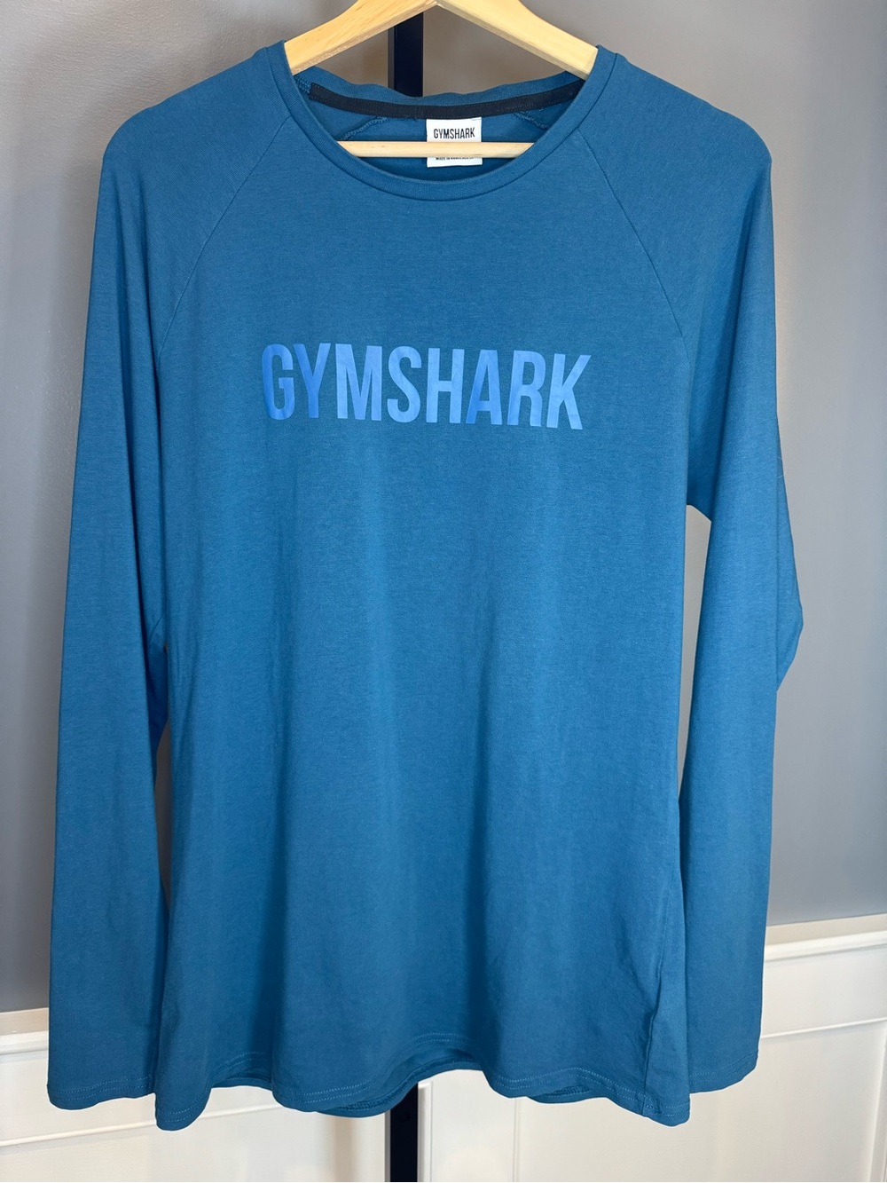 Gymshark Apollo Long Sleeve T-Shirt Atlantic Blue Men’s Large